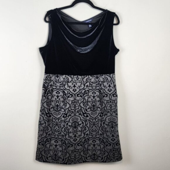 Lands' End  sleeveless dress sz 16 P Petite Velvet top Feminine - Picture 1 of 12